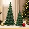 Northlight Carved Glittery Trees Christmas Decorations - Set of 2 - Green